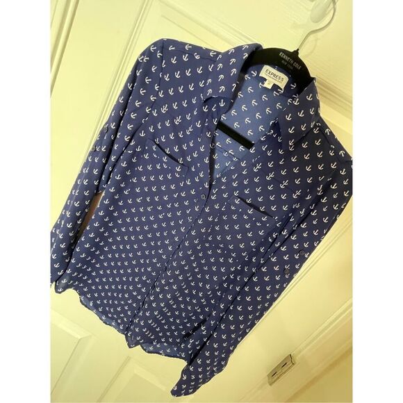 Express Tops - Express women’s the portifino shirt blue anchors XS